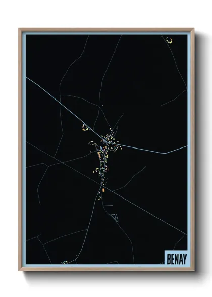 Une affiche de carte sur Benay