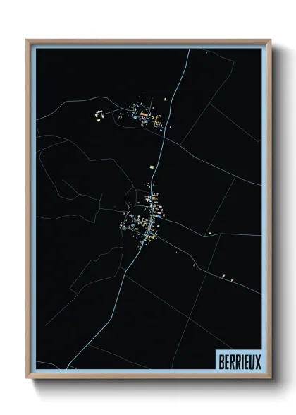 Une affiche de carte sur Berrieux