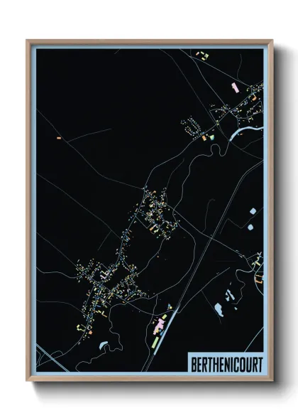 Une affiche de carte sur Berthenicourt