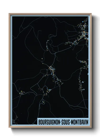 Une affiche de carte sur Bourguignon-sous-Montbavin