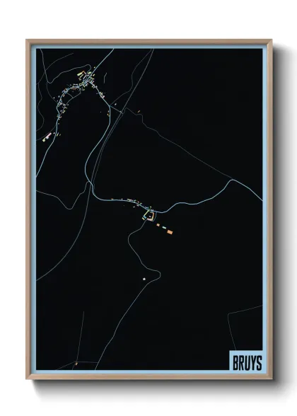Une affiche de carte sur Bruys