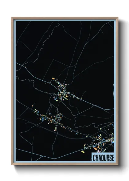 Une affiche de carte sur Chaourse