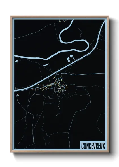 Une affiche de carte sur Concevreux