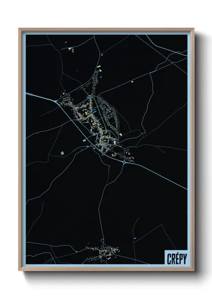 Une affiche de carte sur Crépy