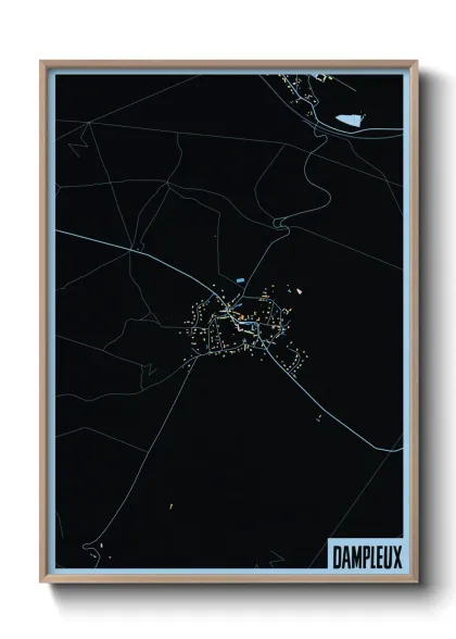 Une affiche de carte sur Dampleux
