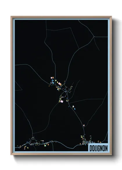 Une affiche de carte sur Dolignon