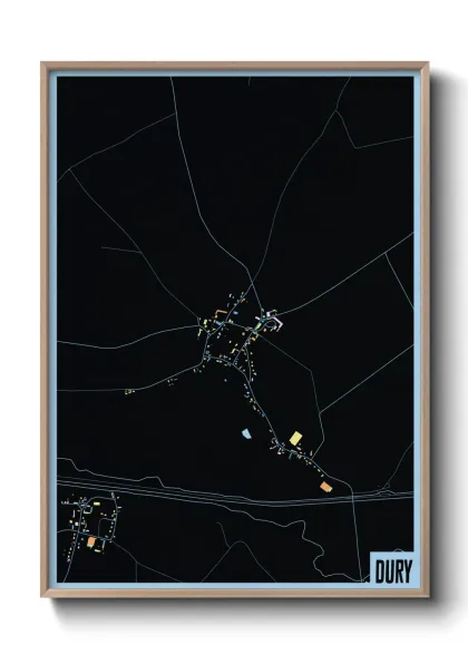 Une affiche de carte sur Dury