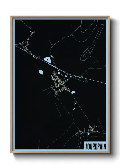 Une affiche de carte sur Fourdrain