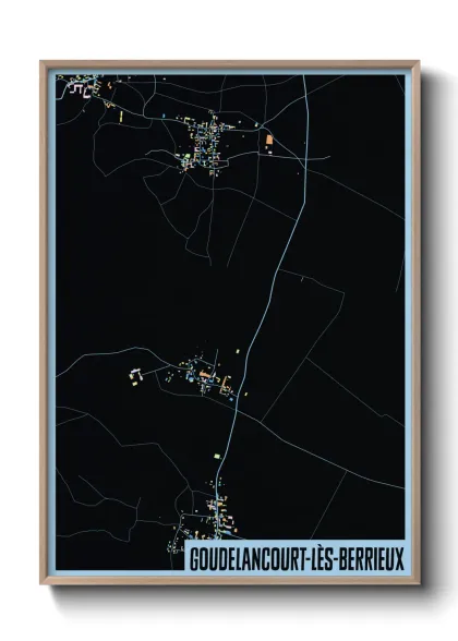 Une affiche de carte sur Goudelancourt-lès-Berrieux