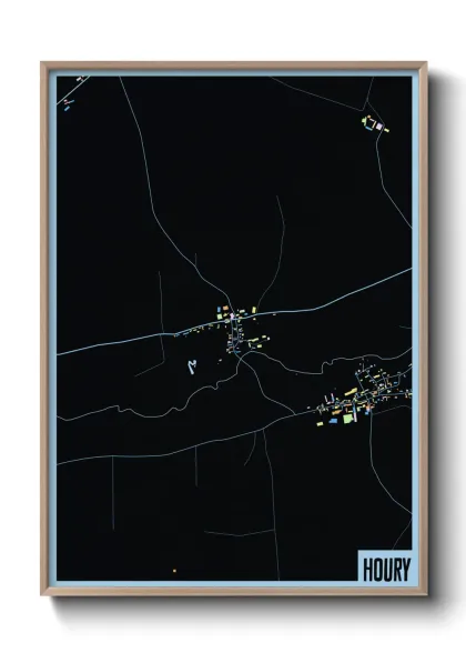 Une affiche de carte sur Houry