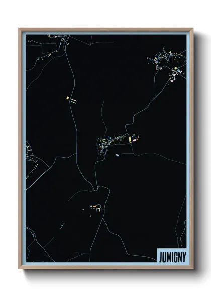 Une affiche de carte sur Jumigny