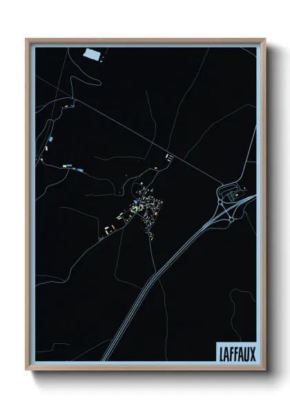 Une affiche de carte sur Laffaux