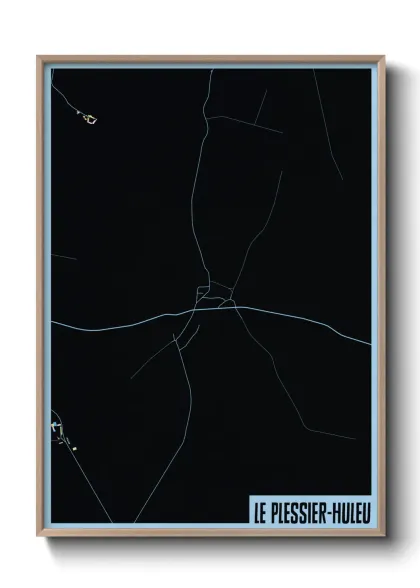 Une affiche de carte sur Le Plessier-Huleu