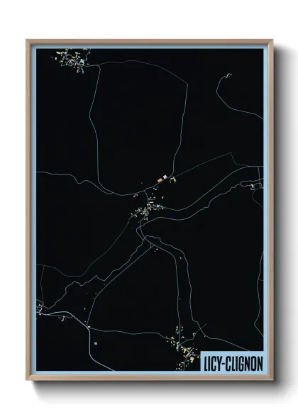 Une affiche de carte sur Licy-Clignon