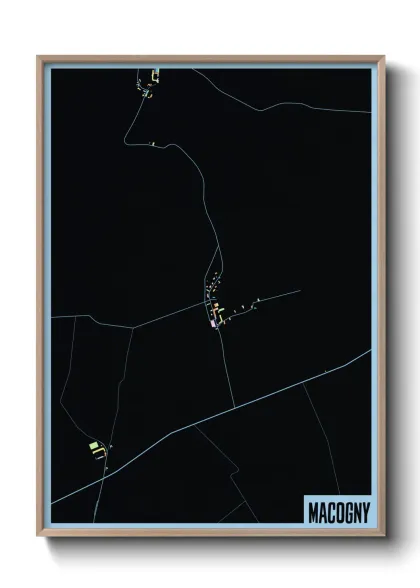 Une affiche de carte sur Macogny