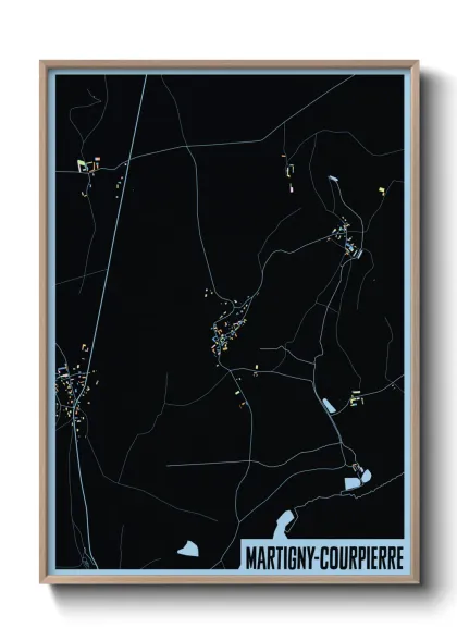 Une affiche de carte sur Martigny-Courpierre