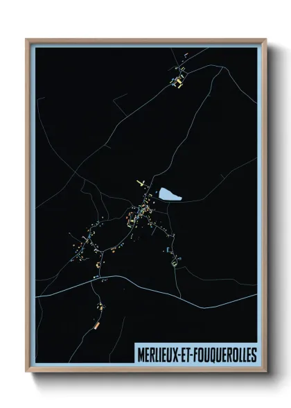 Une affiche de carte sur Merlieux-et-Fouquerolles