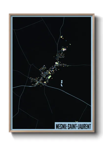 Une affiche de carte sur Mesnil-Saint-Laurent