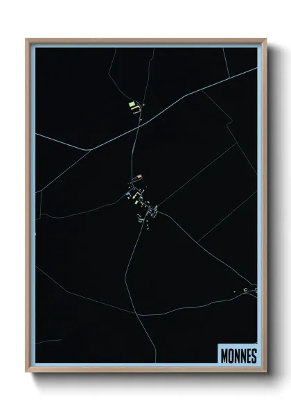 Une affiche de carte sur Monnes