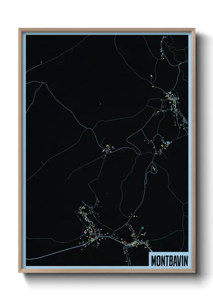 Une affiche de carte sur Montbavin