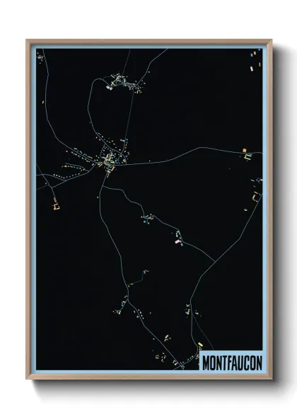 Une affiche de carte sur Montfaucon