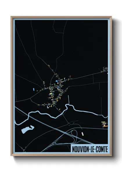 Une affiche de carte sur Nouvion-le-Comte