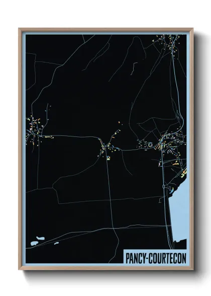 Une affiche de carte sur Pancy-Courtecon