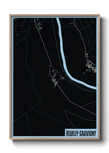 Une affiche de carte sur Reuilly-Sauvigny