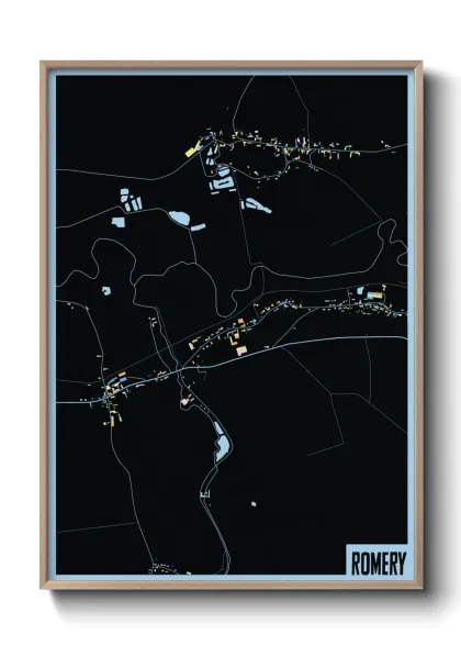 Une affiche de carte sur Romery
