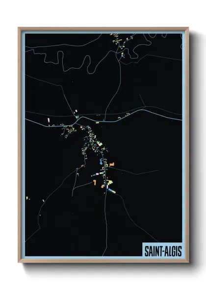 Une affiche de carte sur Saint-Algis