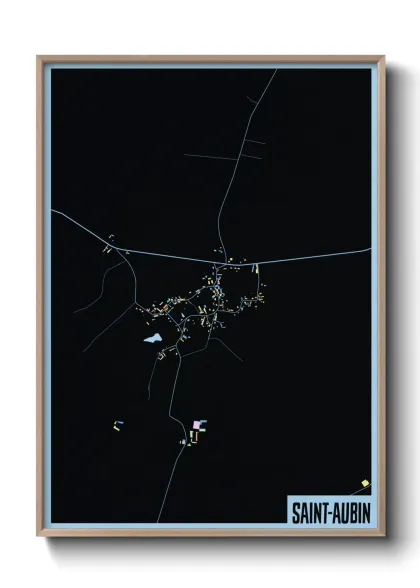 Une affiche de carte sur Saint-Aubin