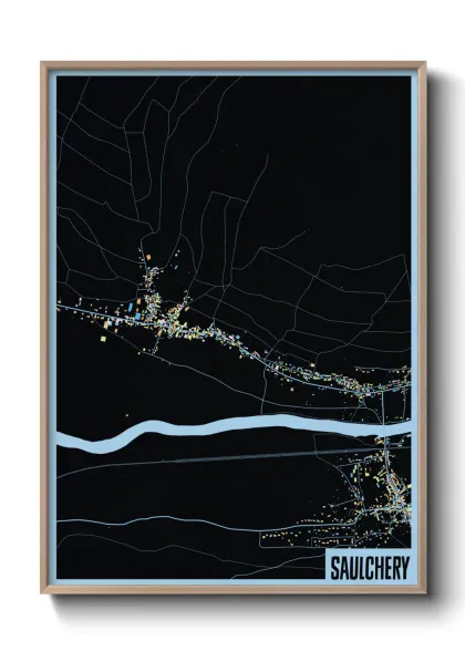 Une affiche de carte sur Saulchery