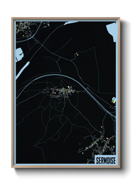 Une affiche de carte sur Sermoise