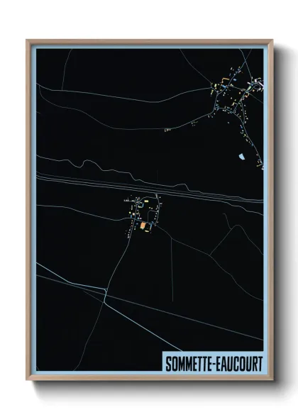 Une affiche de carte sur Sommette-Eaucourt