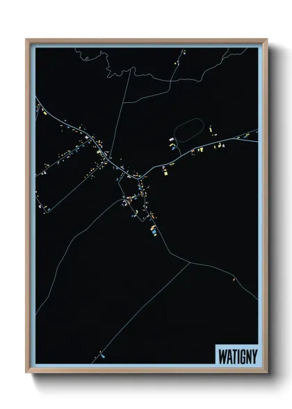 Une affiche de carte sur Watigny