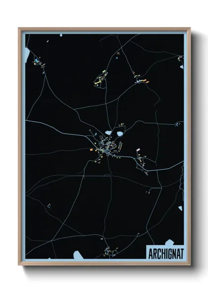 Une affiche de carte sur Archignat