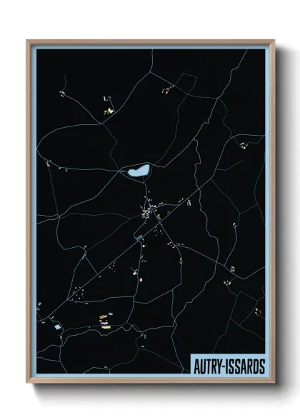 Une affiche de carte sur Autry-Issards