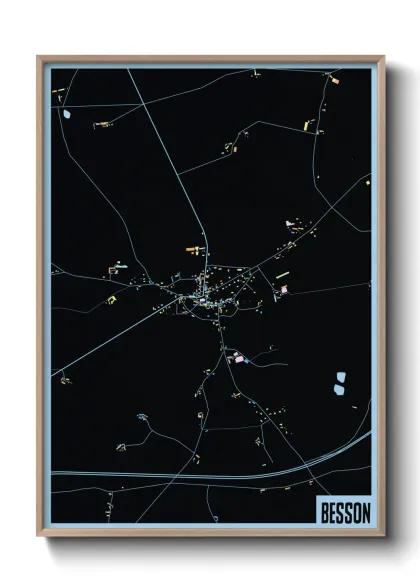 Une affiche de carte sur Besson