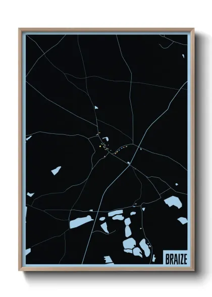 Une affiche de carte sur Braize