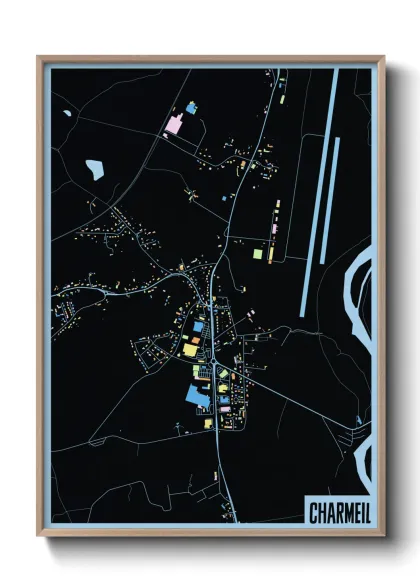 Une affiche de carte sur Charmeil