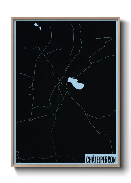 Une affiche de carte sur Châtelperron