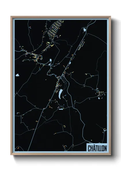 Une affiche de carte sur Châtillon