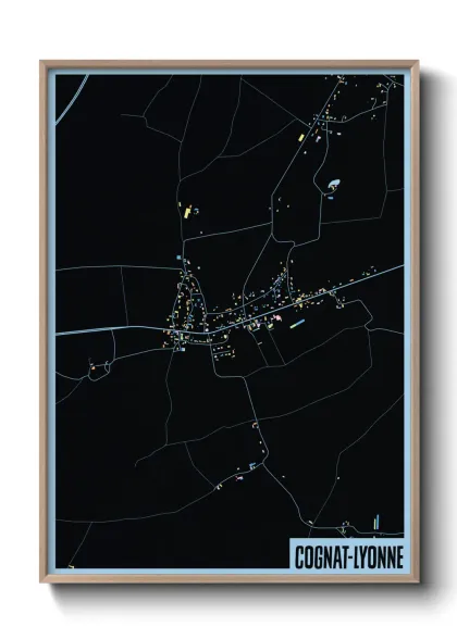Une affiche de carte sur Cognat-Lyonne