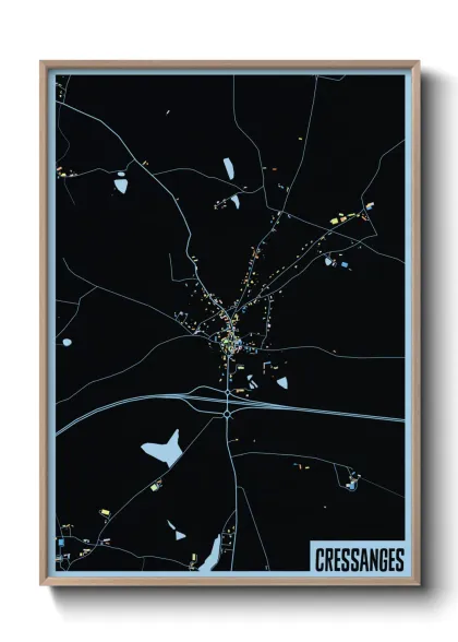 Une affiche de carte sur Cressanges