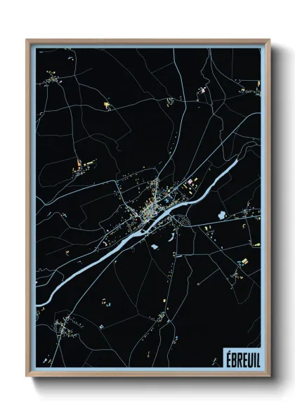 Une affiche de carte sur Ébreuil