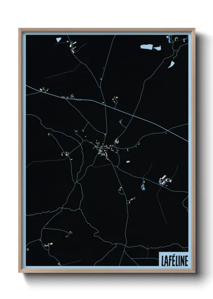 Une affiche de carte sur Laféline