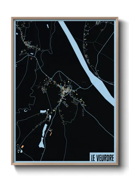 Une affiche de carte sur Le Veurdre