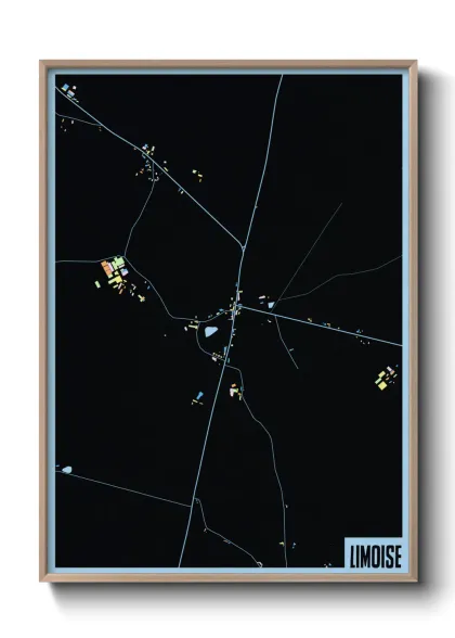 Une affiche de carte sur Limoise