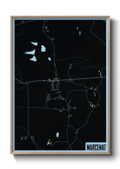Une affiche de carte sur Marcenat