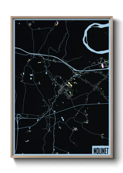 Une affiche de carte sur Molinet